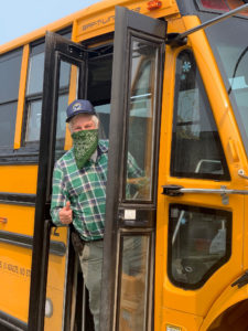 Jay drives one of the town school buses